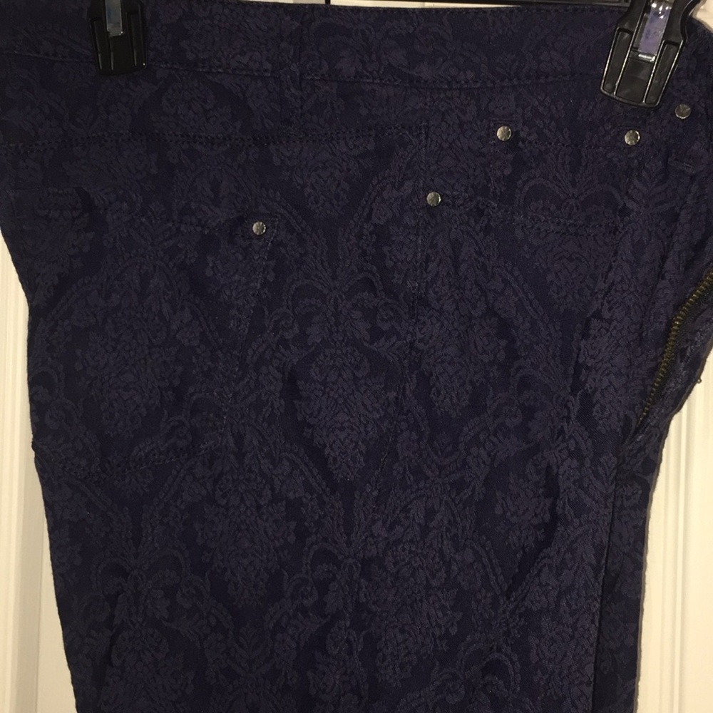 Navy blue straight leg pants, see attached pattern